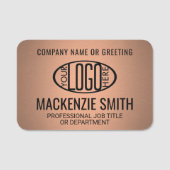 Firmenlogo Kupferfarbdruckter Kunststoff-Mitarbeit Namensschild (Vorderseite)