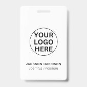 Firmenlogo l Mitarbeiterkennung Schwarz & Weiß Ausweis (Vorderseite)