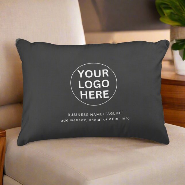 Firmenlogo l Saubere, graue Berufliche Markenbezei Dekokissen (Von Creator hochgeladen)