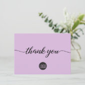 Firmenlogo Lavender lila Kunde Vielen Dank Dankeskarte (Stehend Vorderseite)