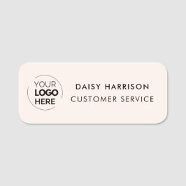 Firmenlogo | Leicht rosa Mitarbeiter Namensschild