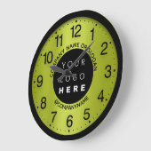 Firmenlogo Lemon Green Name Slogan Große Wanduhr (Winkel)