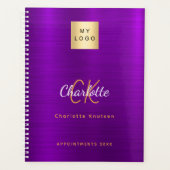 Firmenlogo lila goldene Monografie 2026 Planer (Vorderseite)