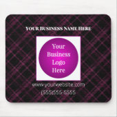 Firmenlogo | Lila Karierte Personalisierte Mousepa Mousepad (Vorne)