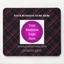 Firmenlogo | Lila Karierte Personalisierte Mousepa