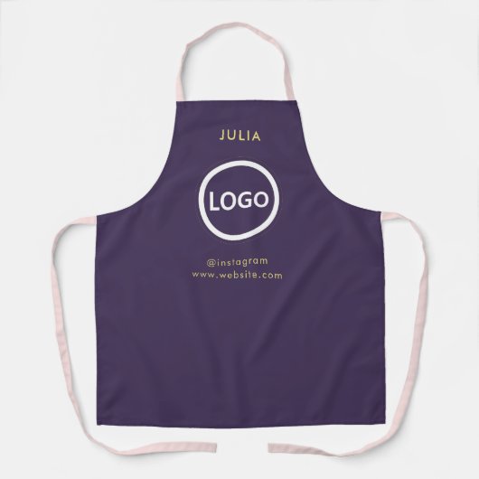 Firmenlogo Lila Name des Mitarbeiters Schürze (Vorderseite)