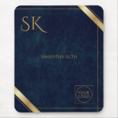 Firmenlogo Luxury Navy Leather 2025 Custom Mousepad (Vorne)