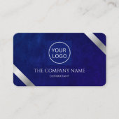 Firmenlogo Luxus Royal Blue Leather Visitenkarte (Vorderseite)