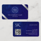 Firmenlogo Luxus Royal Blue Leather Visitenkarte (Vorne/Hinten)