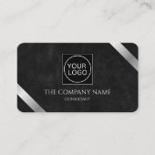Firmenlogo Luxusschwarzer Leder Visitenkarte (Vorderseite)