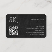 Firmenlogo Luxusschwarzer Leder Visitenkarte (Rückseite)