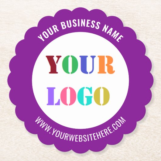 Firmenlogo Marken Werbepapier Untersetzer (Vorderseite)