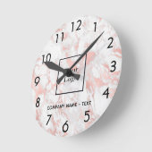 Firmenlogo Marmor Rose Gold Runde Wanduhr (Winkel)