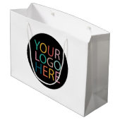 Firmenlogo | Maßgeschneiderte Einkaufstaschen mit  Große Geschenktüte (Rückseite Schrägansicht)