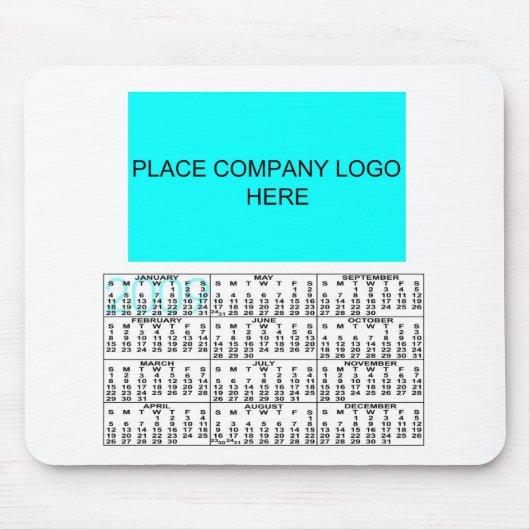 Firmenlogo-Mausunterlage mit Kalender Mousepad (Vorne)