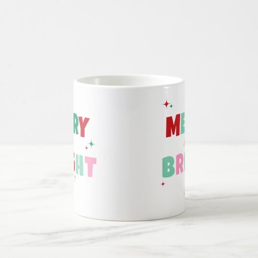 Firmenlogo Merry & Bright Farbige Typografie Kaffeetasse (Mittel)