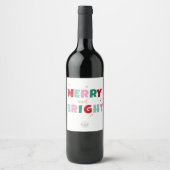 Firmenlogo Merry & Bright Farbige Typografie Weinetikett (Vorderseite)