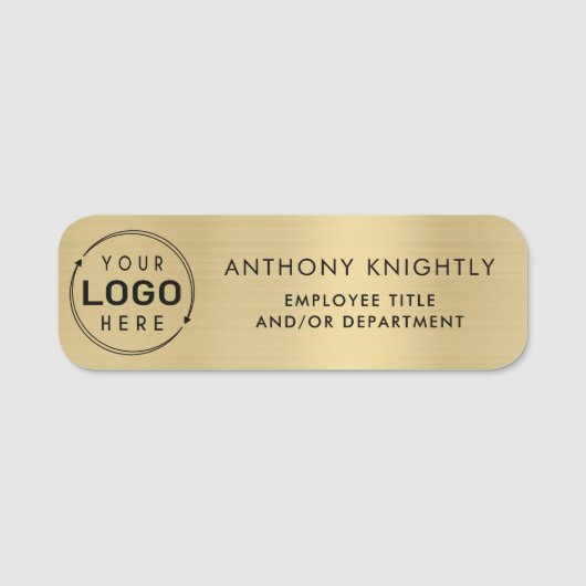 Firmenlogo Messing Faux Metal Kunststoff Namensschild (Vorderseite)