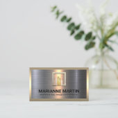 Firmenlogo | Metallic Visitenkarte (Stehend Vorderseite)