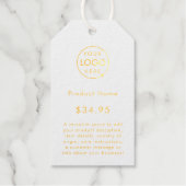 Firmenlogo | Mindestpreise für Weiß und Gold Geschenkanhänger (Vorderseite)