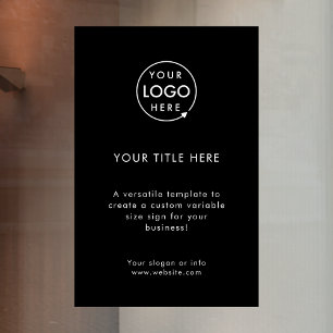 Firmenlogo Minimal Black Stylish Promotional Fensteraufkleber