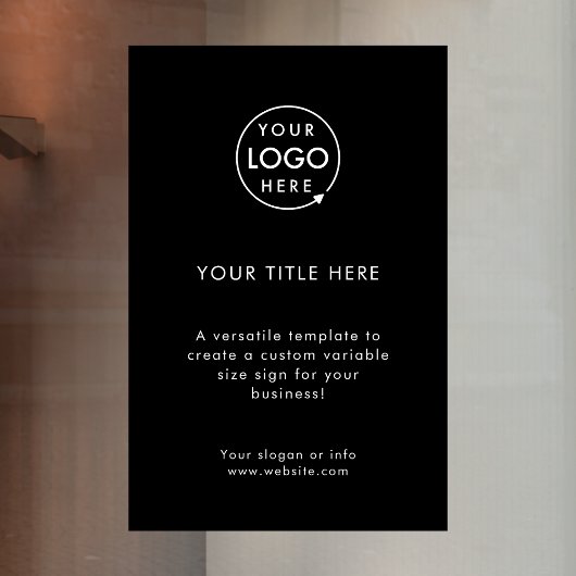 Firmenlogo | Minimal Black Stylish Promotional Fensteraufkleber
