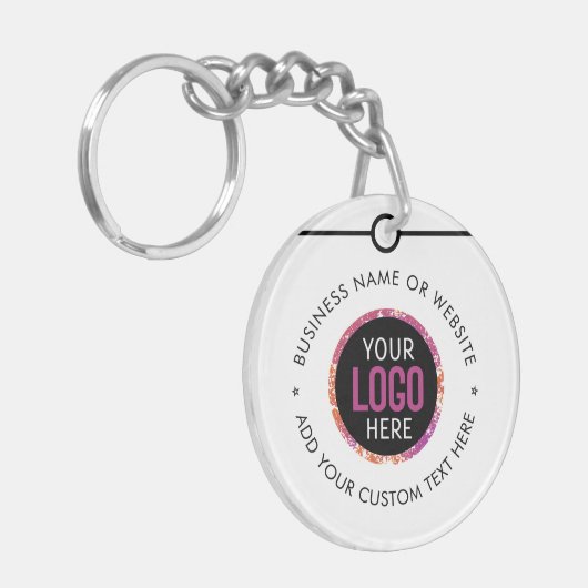 Firmenlogo | Minimal Simple White Beruflich Schlüsselanhänger (Vorderseite links)