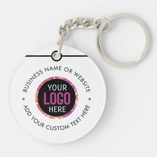 Firmenlogo | Minimal Simple White Beruflich Schlüsselanhänger (Rückseite)