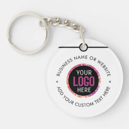Firmenlogo | Minimal Simple White Beruflich Schlüsselanhänger