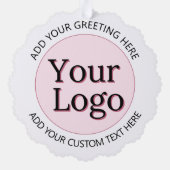 Firmenlogo | Minimalistisch Clean Simple Christmas Ornament Karte (Rückseite)