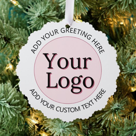 Firmenlogo | Minimalistisch Clean Simple Christmas Ornament Karte (Insitu (Baum))