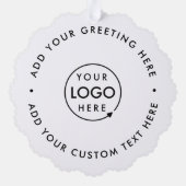 Firmenlogo | Minimalistisch Clean Simple Christmas Ornament Karte (Rückseite)