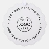 Firmenlogo | Minimalistisch Clean Simple Christmas Ornament Karte (Vorderseite)