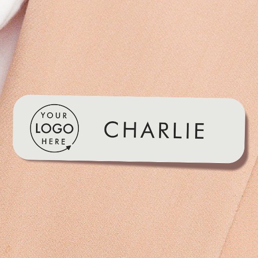 Firmenlogo | Minimalistisch Graue Mitarbeiter Namensschild