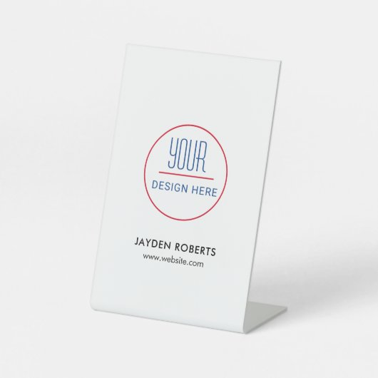 Firmenlogo | Minimalistisch Modernes Weißes Sockel Sockelschild (Vorderseite)