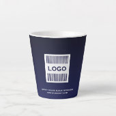 Firmenlogo Minimalistisch Navy Milchtasse (Vorderseite)