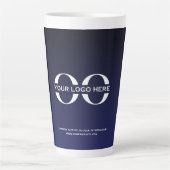 Firmenlogo Minimalistisch Navy Milchtasse (Vorderseite)