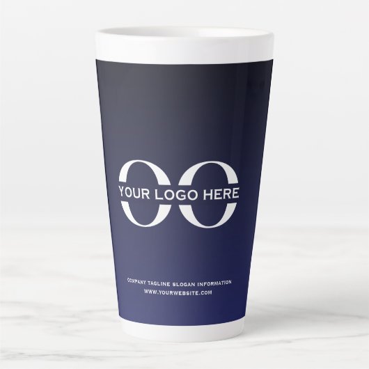 Firmenlogo Minimalistisch Navy Milchtasse (Vorderseite)