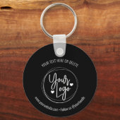 Firmenlogo Minimalistisch Schwarz und Weiß Schlüsselanhänger (Vorderseite)