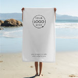 Firmenlogo | MINIMALISTISCH Strandtuch<br><div class="desc">Ein einfaches,  individuelles,  weißes Handtuchmuster für den Geschäftsreisenden in einem modernen minimalistischen Stil,  das sich leicht mit Ihrem Firmenlogo,  Slogan und Geschäftsdetails aktualisieren lässt. #Beachtowel #logo #business #swag</div>