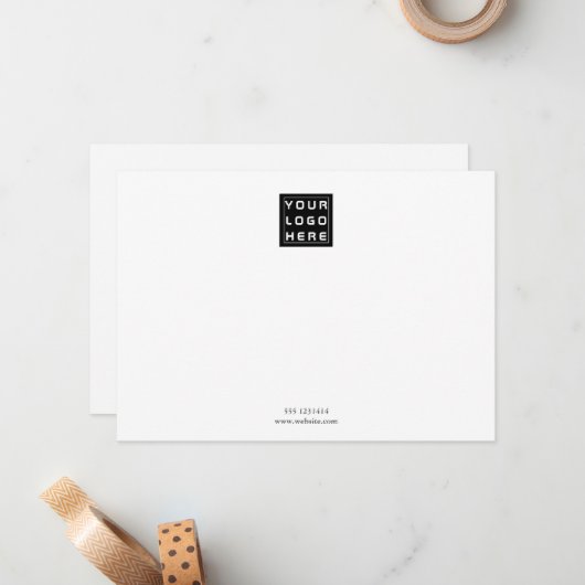 Firmenlogo | Minimalistische Berufliche Anmerkung Mitteilungskarte (Vorderseite/Rückseite Beispiel)