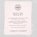 Firmenlogo | Minimalistische Werbung in Rosa Flyer<br><div class="desc">Eine einfach zu bedienende, rosa Business Flyer Vorlage in modernem minimalistischem Stil, die leicht mit Ihrem Firmenlogo, Kontaktdetails und individuellem Flyer aktualisiert werden kann. Die perfekte Lösung für jedes Unternehmen, um Details zu Ihren Produkten, Dienstleistungen, Werbeaktionen Eventpreise und vieles mehr zu enthalten! Wenn Sie Hilfe bei der Personalisierung dieses Produktes...</div>