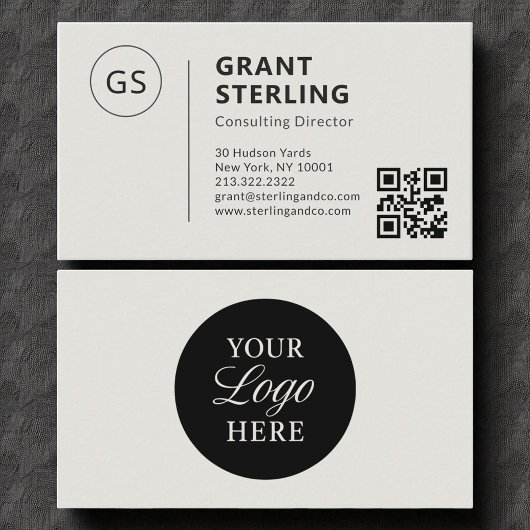 Firmenlogo Minimalistischer Beruflicher QR-Code Visitenkarte