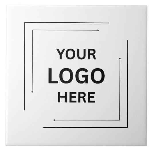 Firmenlogo | Minimalistisches Schlichtes Weiß Fliese (Vorderseite)