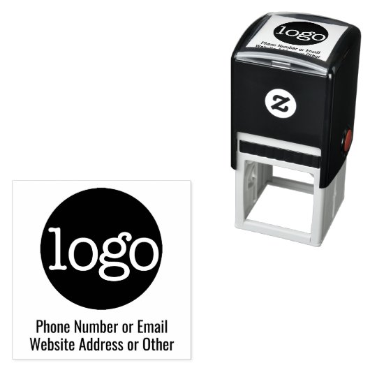 Firmenlogo mit 2 Zeilen Text Permastempel (Beispiel)