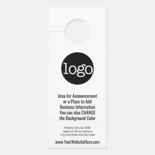 Firmenlogo mit Ankündigung und Kontaktinformatione Türanhänger