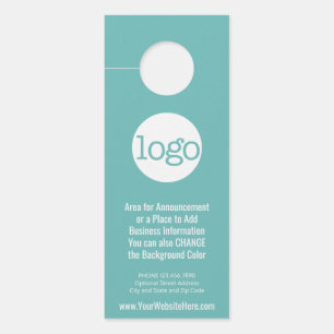 Firmenlogo mit Ankündigung und Kontaktinformatione Türanhänger