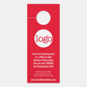Firmenlogo mit Ankündigung und Kontaktinformatione Türanhänger