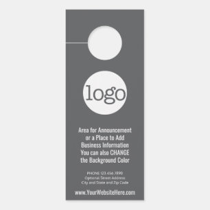 Firmenlogo mit Ankündigung und Kontaktinformatione Türanhänger