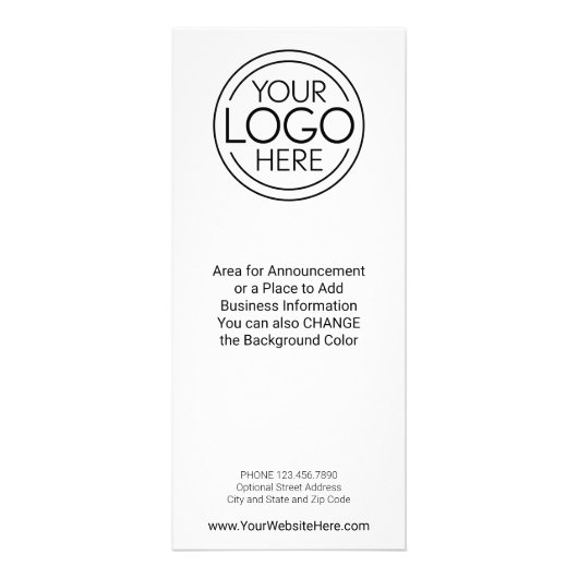 Firmenlogo mit Ankündigung und Kontaktinformatione Werbekarte (Vorne)